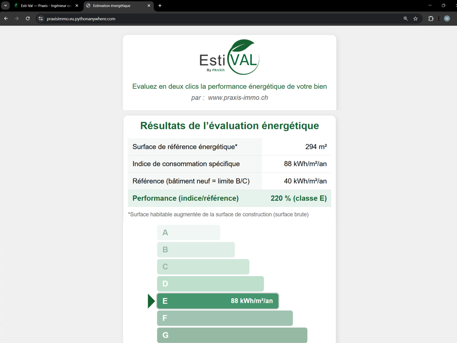Estimation rapide de l'étiquette énergétique du bâtiment